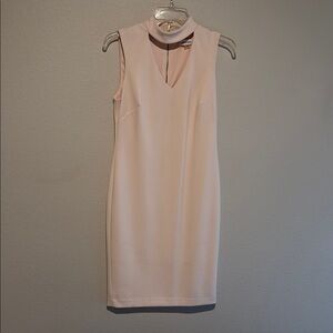 Elegant Light Peach Sleeveless Dress